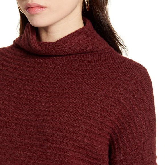 Madewell Sweaters - Belmont Mock Neck Sweater Burgundy